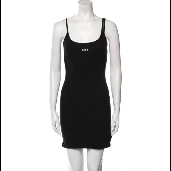 Off-White Black Ribbed “OFF” Mini Dress Size 2 - Picture 6 of 9